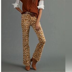 Pilcro The Icon Floral Corduroy Stretch Flare Pants (size 27)
